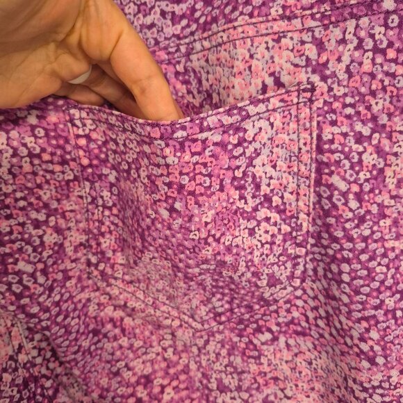 Nine West Womens Cigarette Fit Skinny Leg Jeans Purple Floral Print Size 18W - Picture 7 of 7